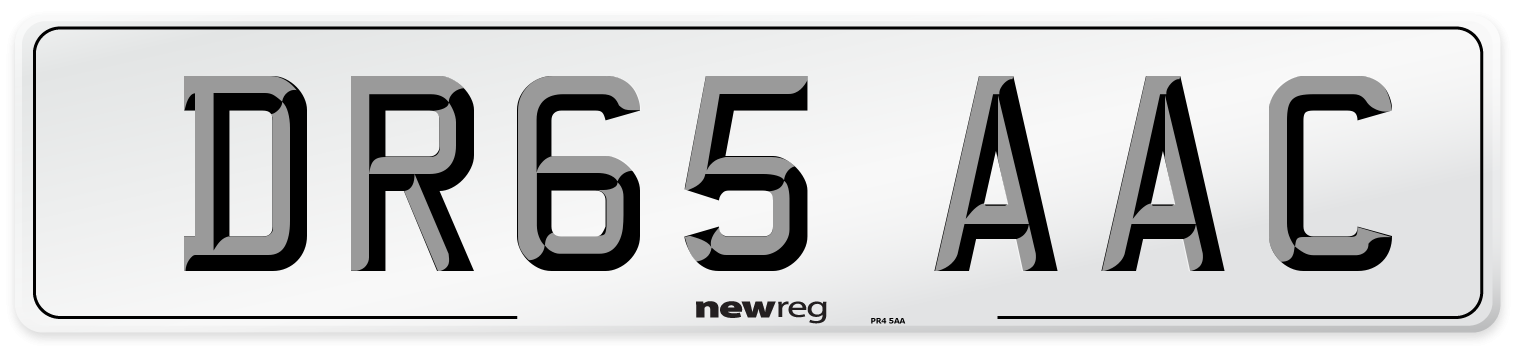 DR65 AAC Number Plate from New Reg